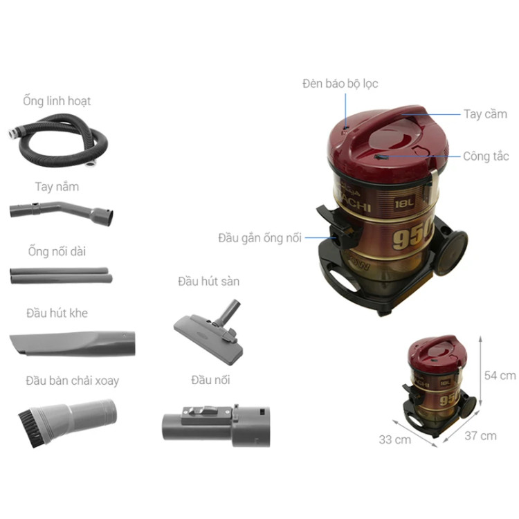 جاروبرقی سطلی 2100 وات هیتاچی مدل CV-950F
