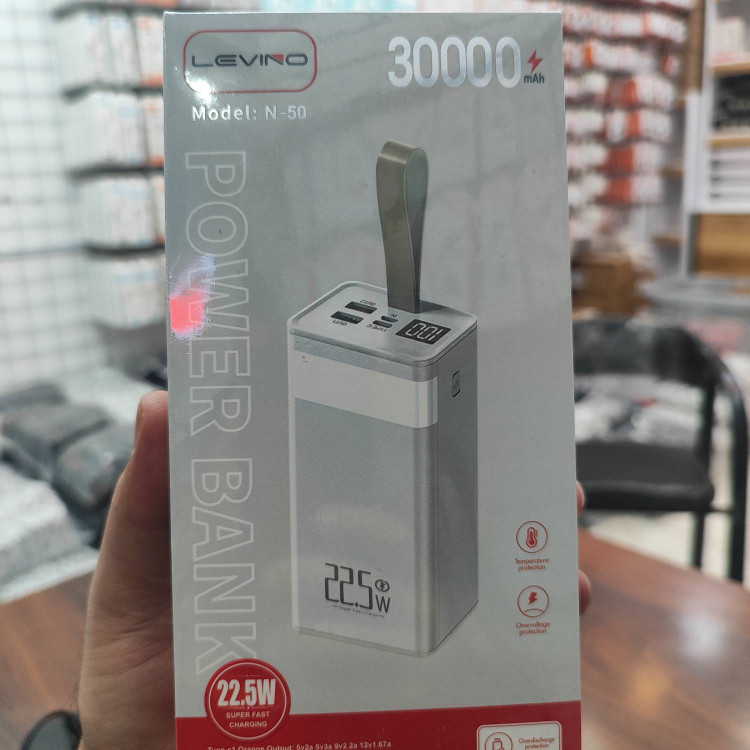 پاوربانک LEVINO مدل N-50 ظرفیت ۳۰ هزار میلیآمپر