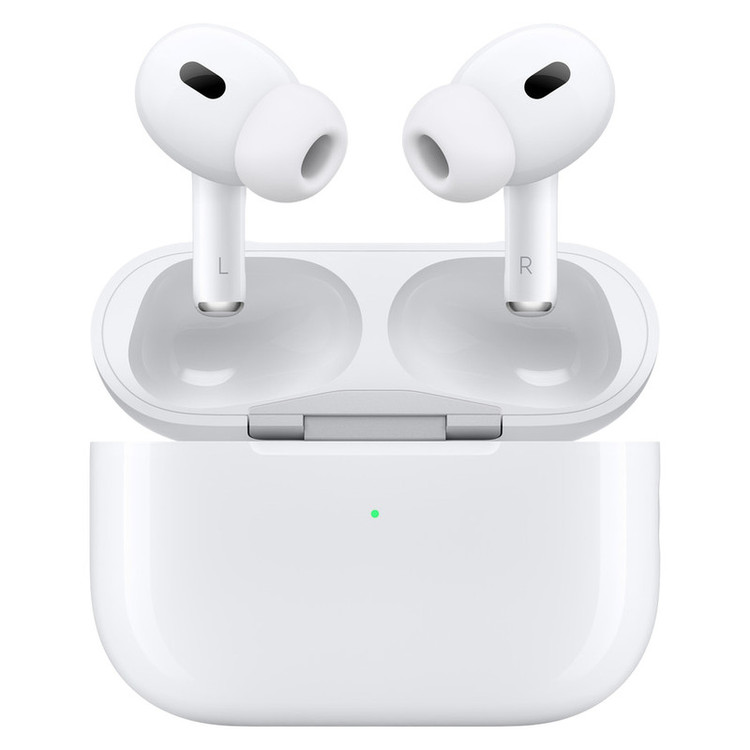 هدفون بلوتوثی اپل مدل AirPods Pro 2nd Generation با نویز کنسلینگ فعال (ANC)، نویز کنسلینگ میکروفون (ENC)، درگاه شارژ USB Type-C، با قابلیت شارژ بیسیم، دارای میکروفون دوگانه از نوع Beamforming، مقاومت در برابر رطوبت و عرق