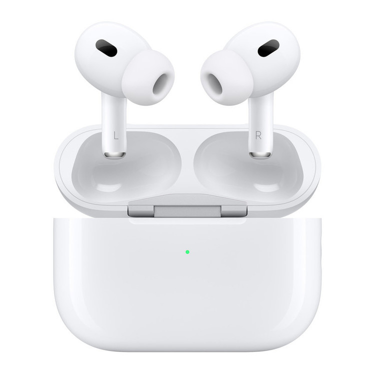 هدفون بلوتوثی اپل مدل AirPods Pro 2nd Generation با نویز کنسلینگ فعال (ANC)، نویز کنسلینگ میکروفون (ENC)، درگاه شارژ USB Type-C، با قابلیت شارژ بیسیم، دارای میکروفون دوگانه از نوع Beamforming، مقاومت در برابر رطوبت و عرق