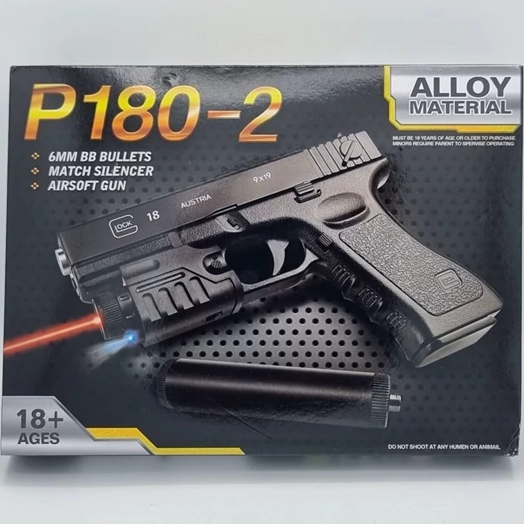 ست تفنگ بازی مدل کلت لیزردار metal p-180